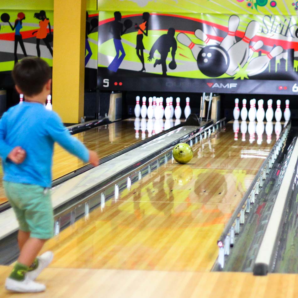 child bowling